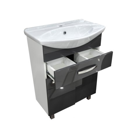 Тумба напольная Азур 85х65х42см цвет белый/графит