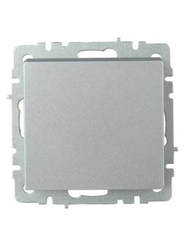 Выключатель встраиваемый IEK Brite 1 кл. алюминий, без подсветки, арт. BR-V10-0-10-K47