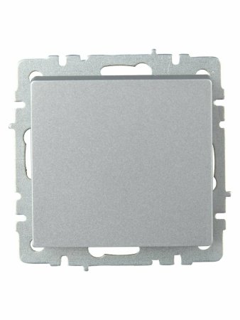 Выключатель встраиваемый IEK Brite 1 кл. алюминий, без подсветки, арт. BR-V10-0-10-K47