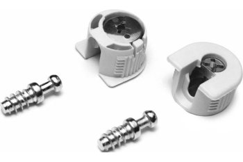 Мебельная стяжка 20х16 мм 2 шт. белая