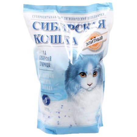 Наполнитель силикагелевый Сибирская кошка Элитный 4л Наполнитель силикагелевый Сибирская кошка Элитный 4л