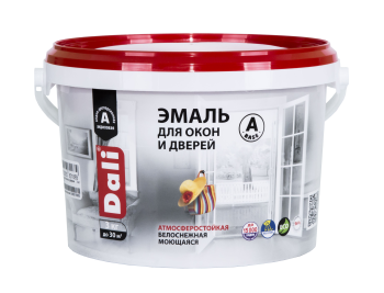 Эмаль акриловая для окон и дверей Dali белая 3 кг