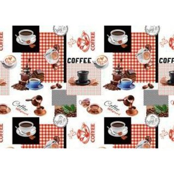 Клеенка ПВХ Jakline Кофе мультиколор/белый фон 1,4х20м