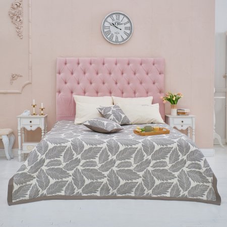 Покрывало Этель Cotton 240х220 см бело-серый