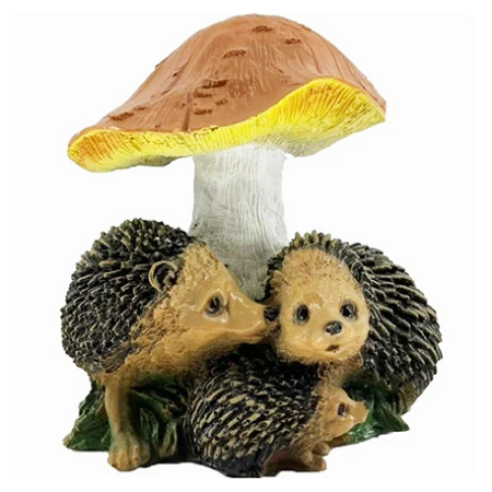 Садовая фигура Гриб с тремя ежиками 26 см