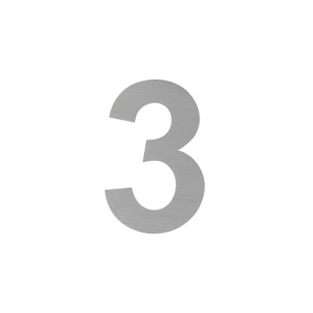 Цифра дверная №3 сатинированный хром пластик