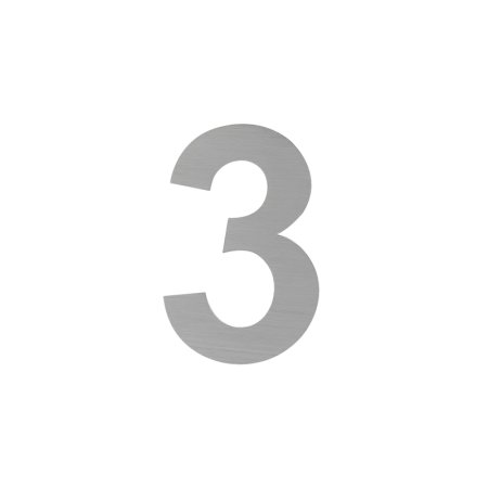 Цифра дверная №3 сатинированный хром пластик