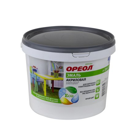 Эмаль акриловая универсальная Ореол Эмпилс белая 2,5 кг