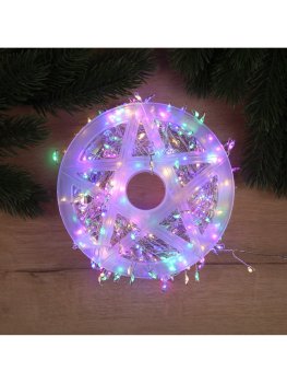 Гирлянда для улицы нить Мишура 20м мультиколор 600 LED ламп прозрачный провод