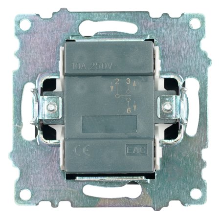 Выключатель встраиваемый STEKKER Катрин 1 кл. черный, без подсветки, арт. GLS10-7103-05