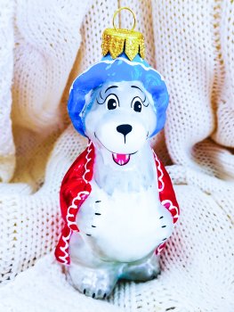 Елочное украшение Серый волк 5х12см цвет мультиколор