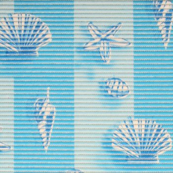 Коврик рулонный для ванной 130см Ракушки голубой Villina