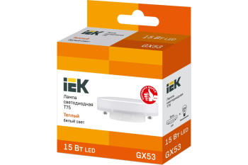 Лампа светодиодная IEK GX53 15Вт 3000К теплый белый таблетка