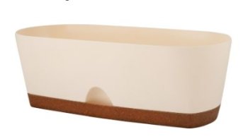 Кашпо балконное с поддоном пластик 6л сливочный