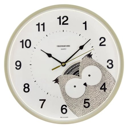 Часы настенные  Сова  Ø30,5см цвет бежевый
