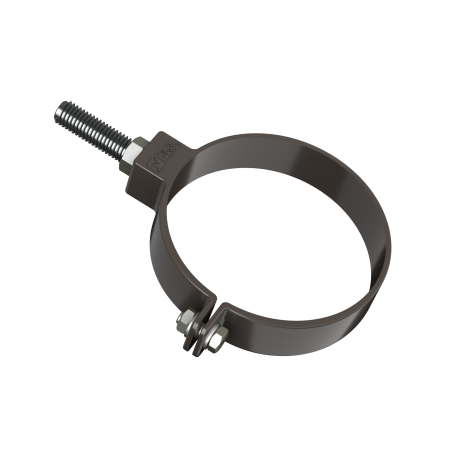 Хомут трубы с дюбелем ТН-ПВХ коричневый пластик