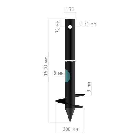 Свая винтовая сварная 76/2000-1-200