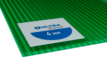 Сотовый поликарбонат Ультра зелёный 6000х2100х4 мм