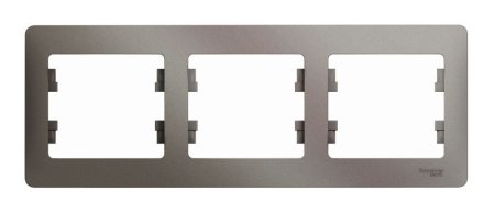 Рамка Schneider Electric Glossa 3 поста, цвет платина, арт. GSL001203
