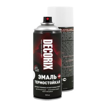 Эмаль аэрозольная Decorix термостойкая белая (до +400 ⁰C) 520 мл