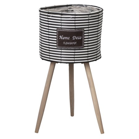 Кашпо с водонепроницаемой подложкой на высоких ножках черный