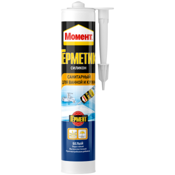 Герметик для ванны и кухни Момент силиконовый белый 280 мл