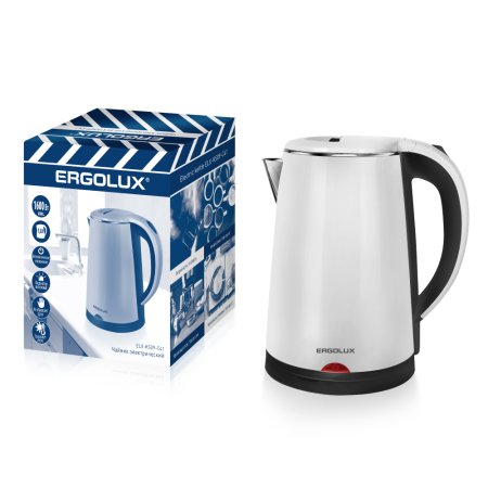Чайник  1,8 л  ERGOLUX ELX-KS09-C41 1600Вт цвет черный/белый