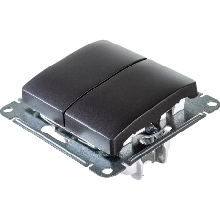 Выключатель встраиваемый Schneider Electric Glossa 2 кл. графит, без подсветки, арт. GSL001351