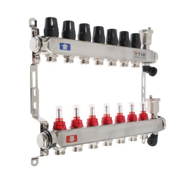 Коллекторная группа для теплого водяного пола 1" х 3/4" 7