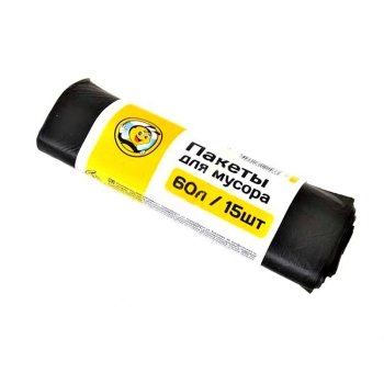 Пакеты для мусора Crocmart прочные 60л 15шт 10мкм