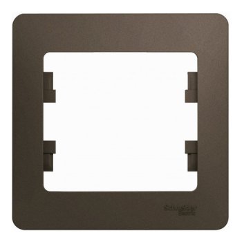 Рамка Schneider Electric Glossa 1 пост, цвет шоколад, арт. GSL000801