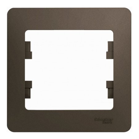 Рамка Schneider Electric Glossa 1 пост, цвет шоколад, арт. GSL000801