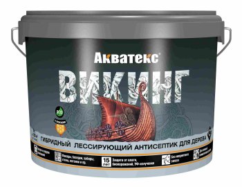Антисептик Акватекс ВИКИНГ декоративный белый 9 л
