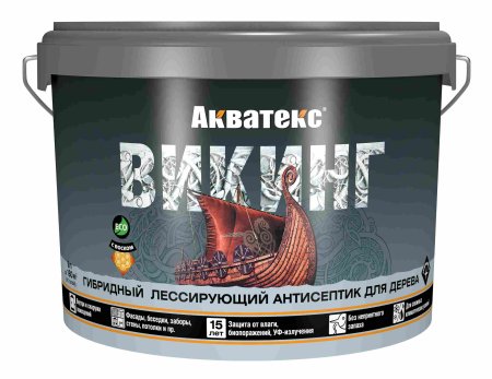 Антисептик Акватекс ВИКИНГ декоративный бесцветный 9 л