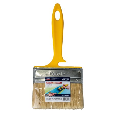 Кисть флейцевая Акор Эксперт 100х 12мм универсальная натуральная щетина