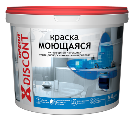 Краска водно-дисперсионная Эмпилс Ореол Дисконт моющаяся белая 1,5 кг