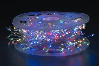 Гирлянда для улицы нить Мишура 20м мультиколор 600 LED ламп прозрачный провод