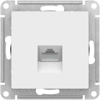 Розетка RJ45 категория 5е одноместная встраиваемая Schneider Electric AtlasDesign цвет белый, арт. ATN000183