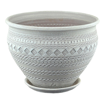 Горшок Кружева чугунок керамика 10л капучино Горшок Кружева чугунок керамика 10л капучино