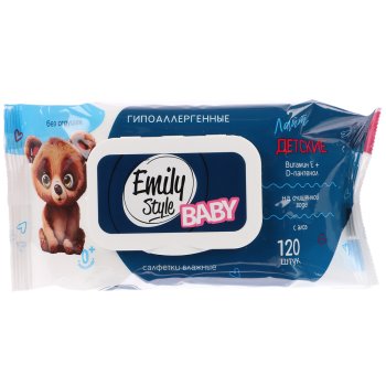 Салфетки влажные Emily Style Детские детские 120 шт