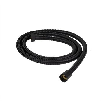 Душевой шланг Аквалиния 2-я оплетка 150см черный нержавеющая сталь