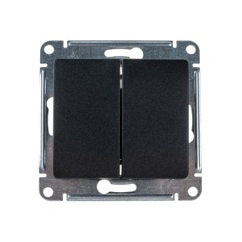 Выключатель встраиваемый Schneider Electric Glossa 2 кл. антрацит, без подсветки, арт. GSL000751
