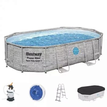 Бассейн каркасный Bestway Steel Pro Max Ротанг 488х305х107см 10949л