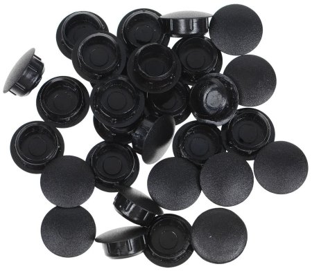 Заглушка декоративная 14мм черная 30 шт.