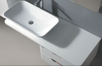 Столешница к тумбе для ванной комнаты подвесная Cosmo 2,2х101,5х41см цвет белый крыло левое