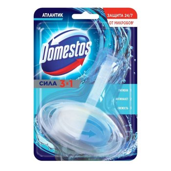 Блок сменный для унитаза Domestos 40г для дезинфекции Атлантик 1 шт.