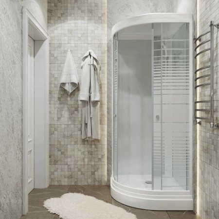 Кабина душевая Тритон Стандарт Полосы Б высокий поддон 90х90х217см прозрачное стекло