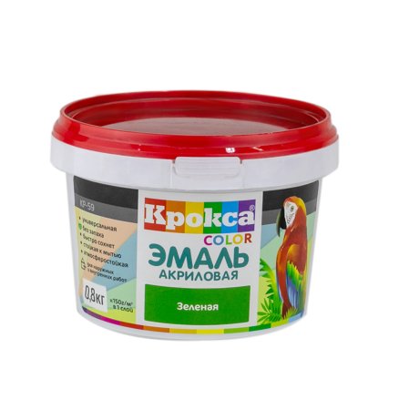 Эмаль акриловая универсальная Крокса Завод Диола зелёная 0,8 кг
