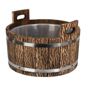 Ушат Банные штучки с пластиковой вставкой состаренный липа 15л Ушат Банные штучки с пластиковой вставкой состаренный липа 15л