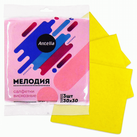 Салфетки для уборки Мелодия Antella 30х 30см 3шт
